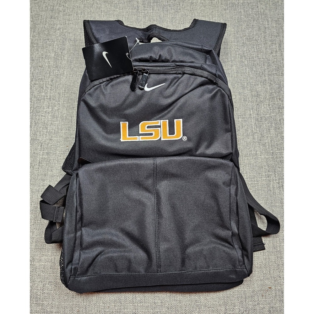 Nike LSU Tigers Backpack Black One Size NCAA Football Embroidered Bookbag NWT